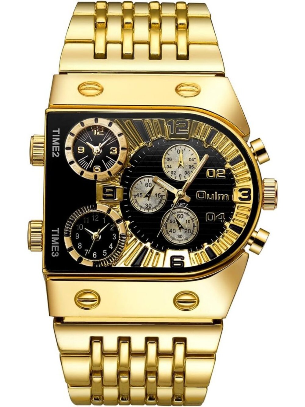 Luxury Big Face Luminous Waterproof Quartz Watch - Men's Sports Multi-Time Zone